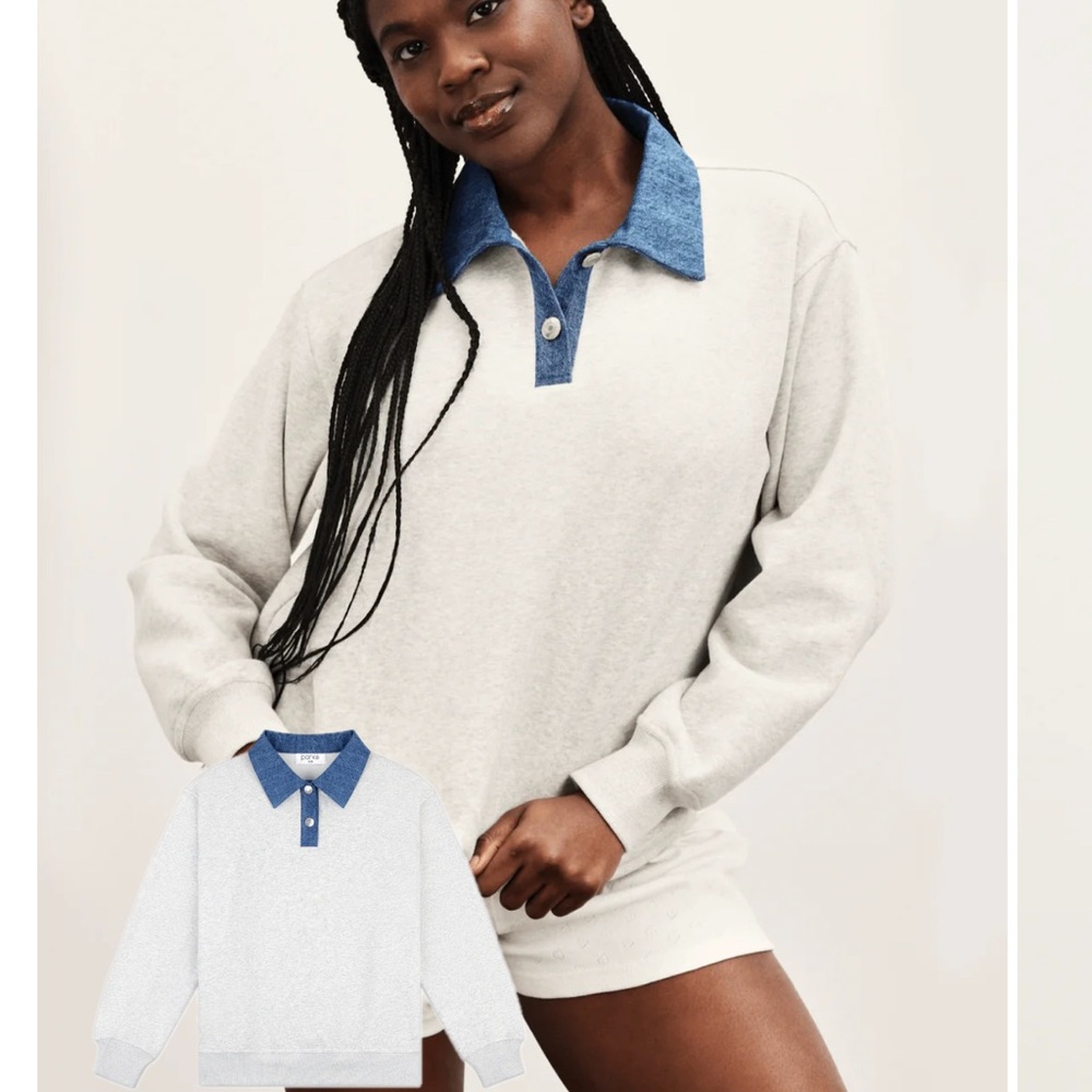 Parke Denim Collar Sweat Rugby Fleece